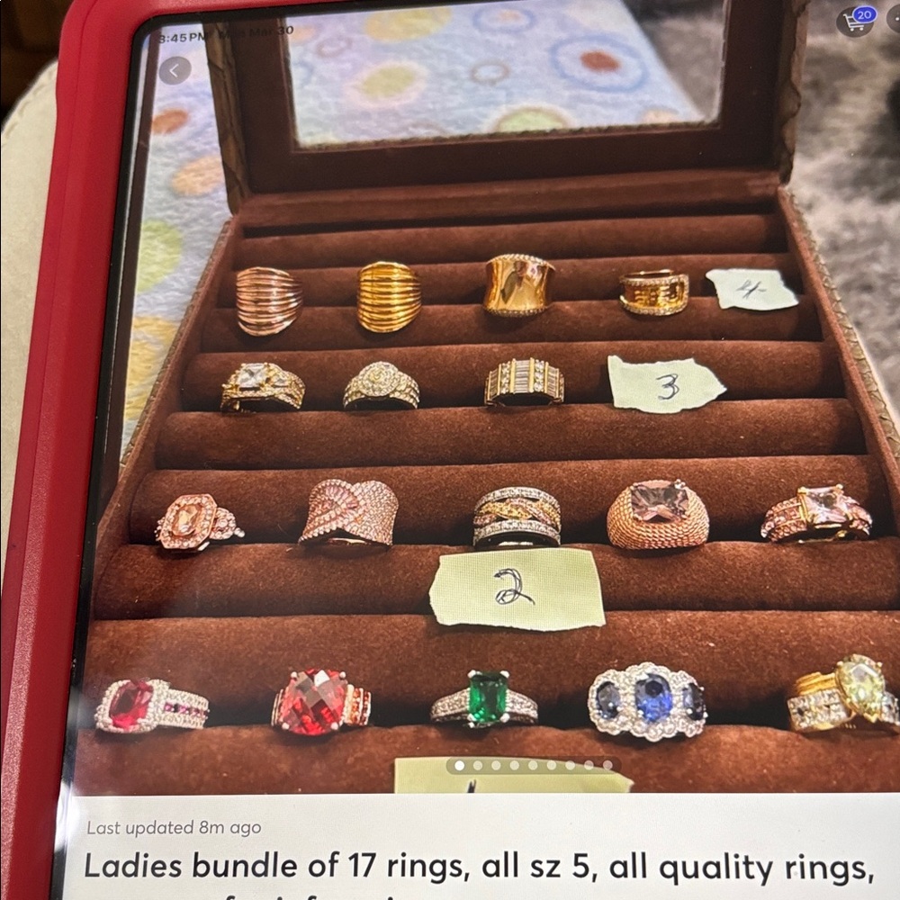Ladies asst rings, 4 rows choice $29 each